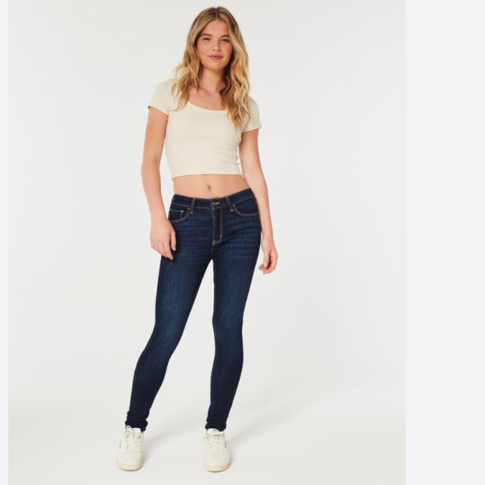 HOLLISTER Dark Wash Super Skinny Stretch Jeans  7S W28 L29